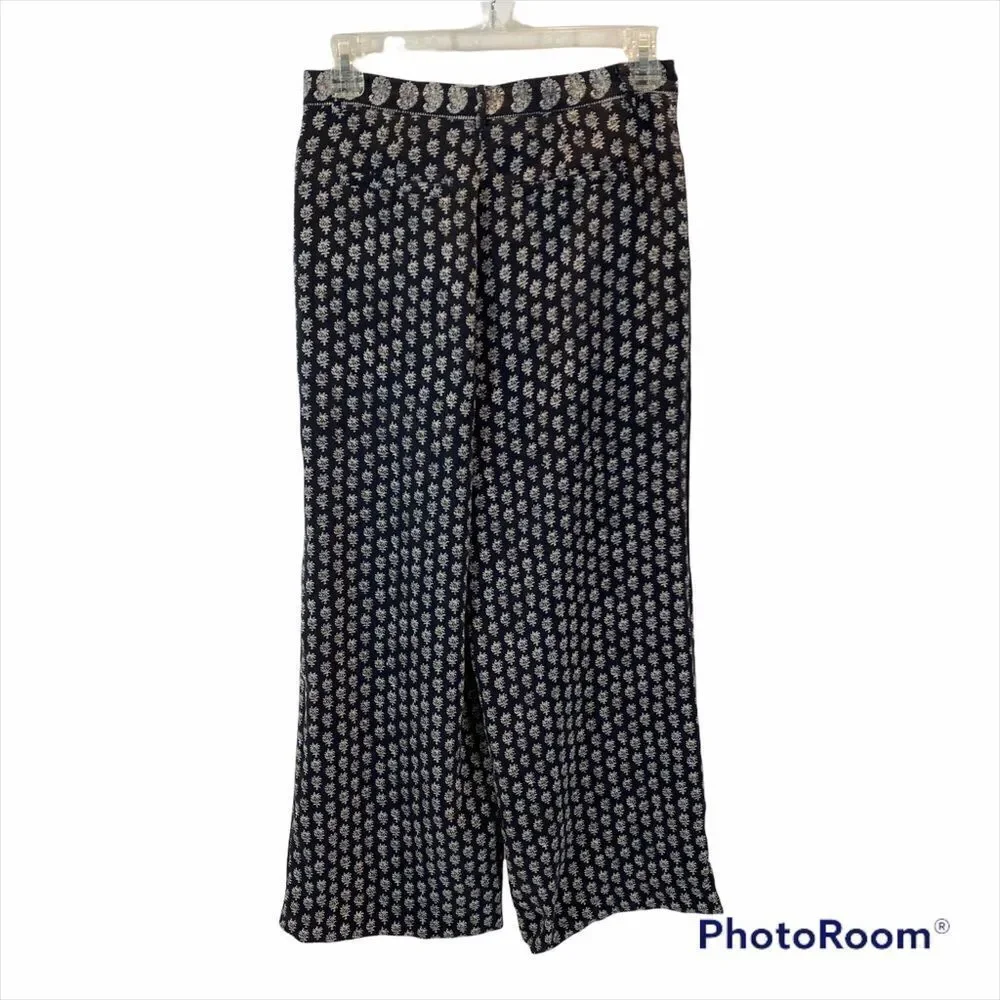 Madwell‎ Tree Print Black and Ivory Silk Pants 2
